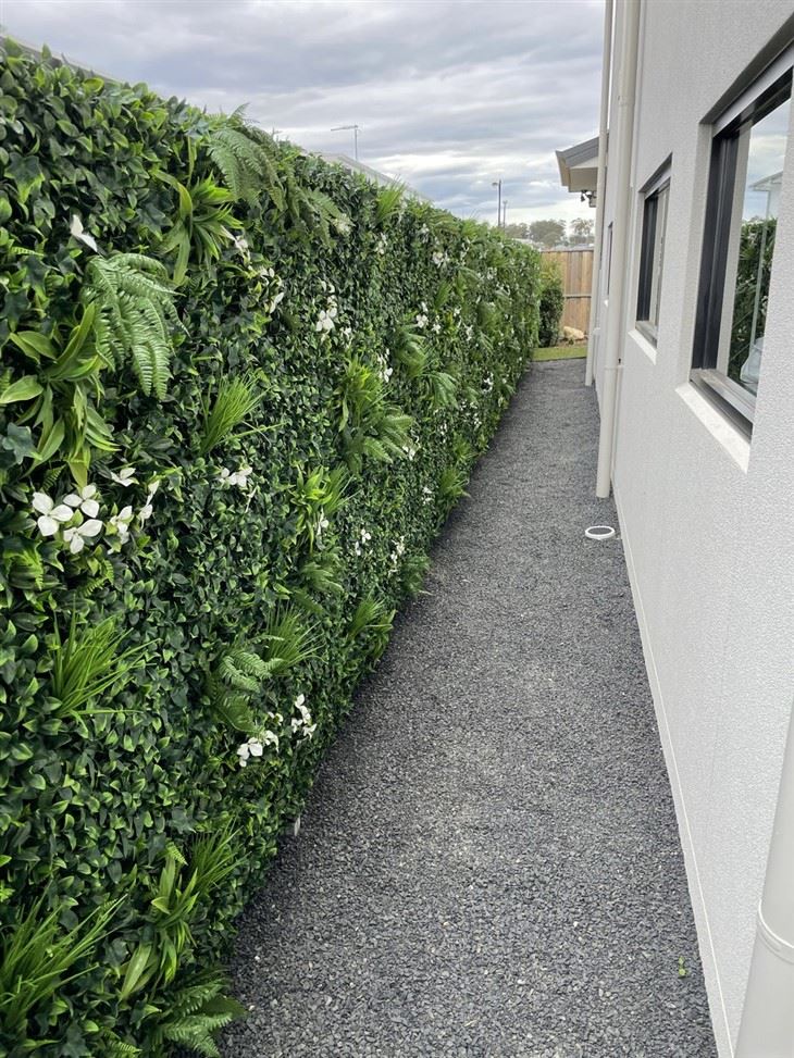 Snowy White Artificial Vertical Garden Green Wall Panel 40×40in 11 SQ FT – UV Resistant – Commercial Grade best